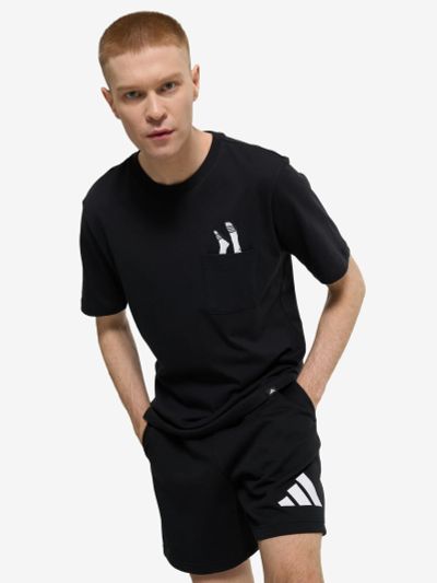 Лот: 25269368. Фото: 1. Футболка мужская adidas, Черный. Другое (спортивная одежда)