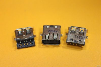 Лот: 17453387. Фото: 1. Разъем USB US-080, черный USB2... Разъёмы