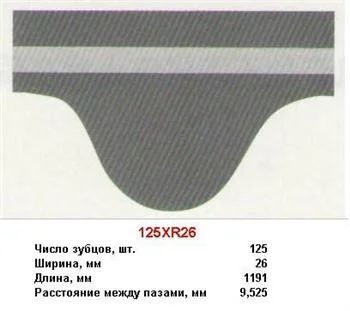Лот: 2995722. Фото: 1. Mitsuboshi 125XR26 Ремень ГРМ... Двигатель и элементы двигателя