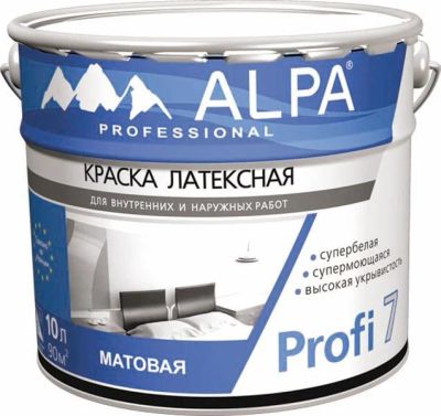 Лот: 6942108. Фото: 1. Краска Alpa PROFI 7 латексная... Краски, лаки, растворитель