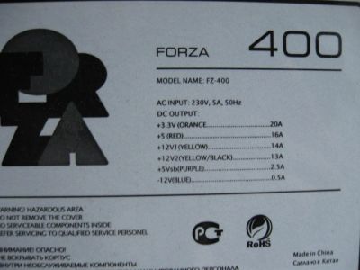 Лот: 8868475. Фото: 1. Блок питания Forza 400. Корпуса, блоки питания