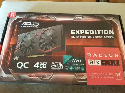 Лот: 17498675. Фото: 1. Видеокарта ASUS ARadeon RX570... Видеокарты