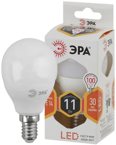 Лот: 24526154. Фото: 1. Светодиодная лампа ЭРА LED P45-11W-827-E14. Лампочки