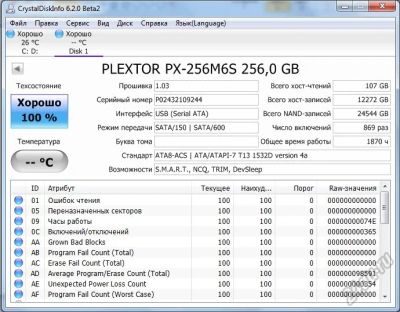 Лот: 5062431. Фото: 1. SSD 256Gb Plextor M6S. SSD-накопители