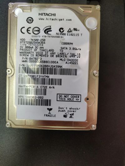 Лот: 14669120. Фото: 1. Ноутбучный жесткий диск HDD 250Gb... Жёсткие диски (HDD)