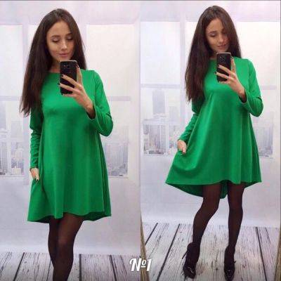 Лот: 6616938. Фото: 1. Платье новое зеленое трикотаж. Платья