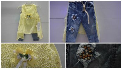 Лот: 9724421. Фото: 1. Джинсы до года и блуза на девочку. Костюмы, пиджаки, комбинезоны