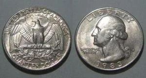 Лот: 11065786. Фото: 1. Монета Quarter Dollar Liberty... Америка