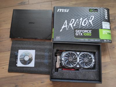 Лот: 19199565. Фото: 1. MSI GTX 1080 8GB Armor на пломбе... Видеокарты