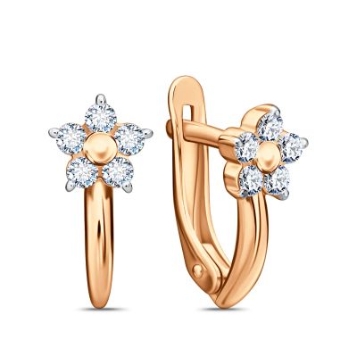 Лот: 23875852. Фото: 1. Серебряные серьги с фианитами. Серьги, каффы