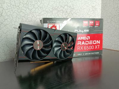 Лот: 20676030. Фото: 1. Rx 6500xt sapphire pulse видеокарта. Видеокарты