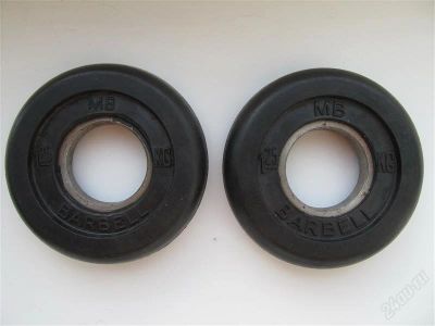 Лот: 2283635. Фото: 1. Блин 1.25кг Barbell Цена за 2шт... Штанги, блины