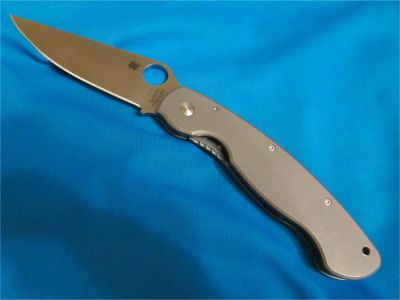Лот: 9828603. Фото: 1. Spyderco Military Titanium RIL... Ножи, топоры