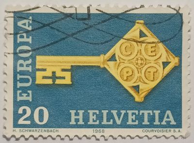 Лот: 25315705. Фото: 1. Марки_Швейцария, 20 Ct.- сентиме... Марки