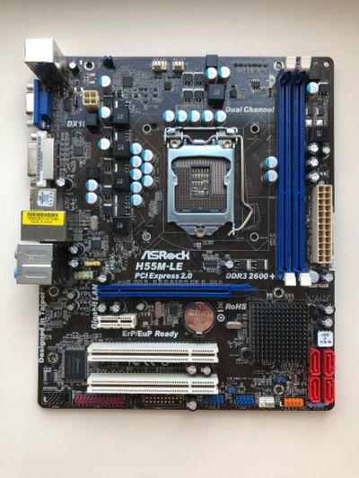 Лот: 25384690. Фото: 1. MB ASRock H55M-LE (iH55). Материнские платы
