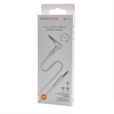 Лот: 22144905. Фото: 1. Кабель BOROFONE AUX BL10 2M White. Шнуры, кабели, разъёмы