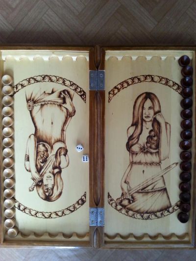 Лот: 4053219. Фото: 1. нарды кустарные. Шахматы, шашки, нарды