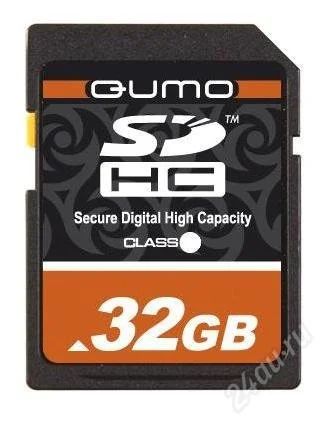 Лот: 2462162. Фото: 1. sd / sdhc 32 gb карта памяти qumo... Карты памяти