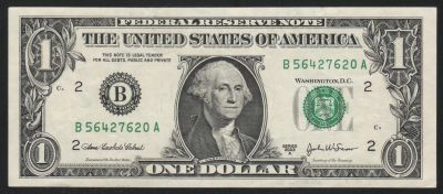 Лот: 11838695. Фото: 1. США банкнота 1 доллар 2003 год. Америка