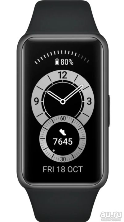 Лот: 18375378. Фото: 1. Умный браслет HUAWEI Band 6, графитовый... Смарт-часы, фитнес-браслеты, аксессуары