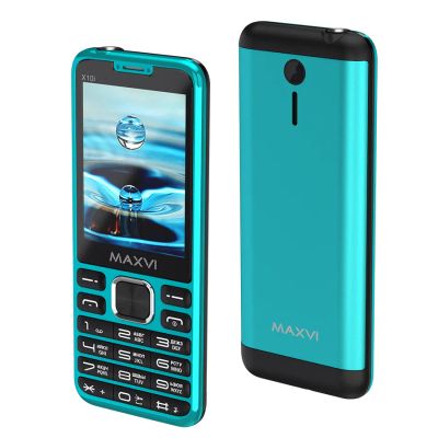 Лот: 25580887. Фото: 1. Сотовый Maxvi X10i Aqua blue 2sim... Кнопочные мобильные телефоны