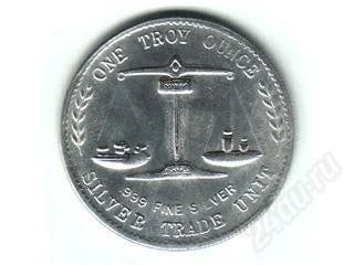 Лот: 66346. Фото: 1. монета копия - one troy ounce... Америка