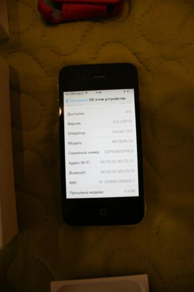 Лот: 8266876. Фото: 1. iPhone 4s черный 8Gb оригинальный... Смартфоны