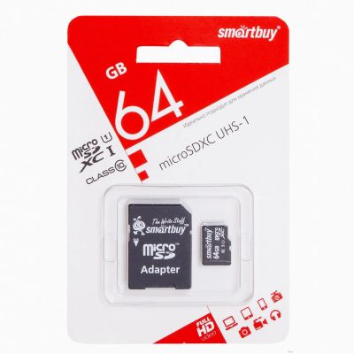 Лот: 16658030. Фото: 1. MicroSD 64 Gb Class 10 SmartBuy... Карты памяти