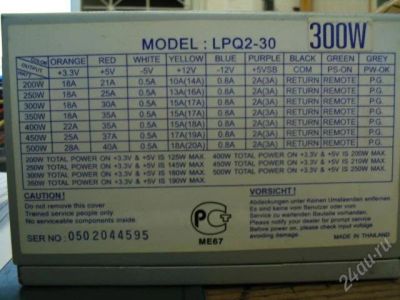 Лот: 2441848. Фото: 1. Блок Питания 300W LPQ2-30. Корпуса, блоки питания