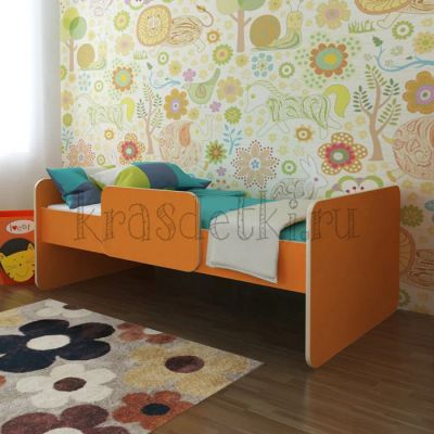 Лот: 5145236. Фото: 1. Кровать детская КД-14. Цвет: оранж... Детские кровати и кроватки