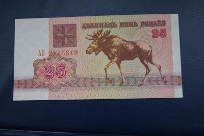 Лот: 4230239. Фото: 1. Беларусь 25 рублей 1992г из пачки. Россия, СССР, страны СНГ