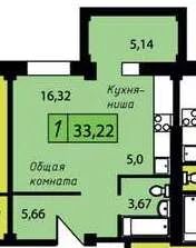 Лот: 4206363. Фото: 1. Сдам новую 1-комн., Яблони (Покровский... Квартиры, студии