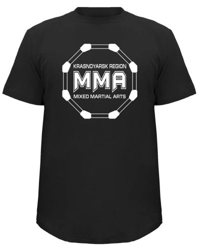 Лот: 3463944. Фото: 1. Футболка черная MMA Krasnoyarsk. Футболки, поло