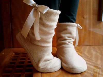Лот: 2380680. Фото: 1. домашние сапожки из флиса бежевые... Сапоги