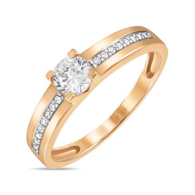 Лот: 24652975. Фото: 1. Кольцо с фианитами. Кольца, перстни