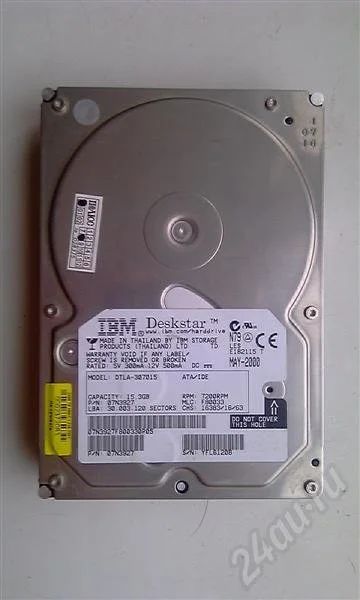 Лот: 317662. Фото: 1. Винт IBM DeskStar 15,3 Гб IDE. Жёсткие диски (HDD)