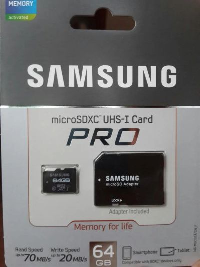 Лот: 3842005. Фото: 1. 100% Оригинал Samsung 64GB Micro... Карты памяти