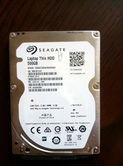 Лот: 15680896. Фото: 1. Жесткий диск Seagate 500GB. Жёсткие диски (HDD)