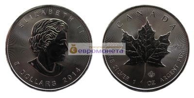 Лот: 19481094. Фото: 1. Канада 5 долларов 2014 год Кленовый... Америка
