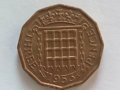 Лот: 18663901. Фото: 1. Монета Великобритания 3 пенса... Великобритания и острова