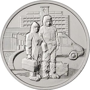 Лот: 17114996. Фото: 1. 25 рублей Медики. Россия после 1991 года