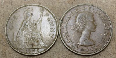Лот: 22493140. Фото: 1. Великобритания 1 пенни 1965 года... Великобритания и острова