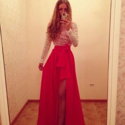 Лот: 6244939. Фото: 1. платье в пол,верх белый,низ красный... Платья
