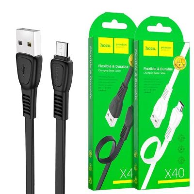 Лот: 22150221. Фото: 1. Кабель HOCO X40 microUSB 1m (Black... Дата-кабели, переходники