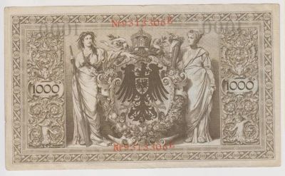 Лот: 11341290. Фото: 1. 1000 марок Германия, 1910г. сохран... Германия и Австрия