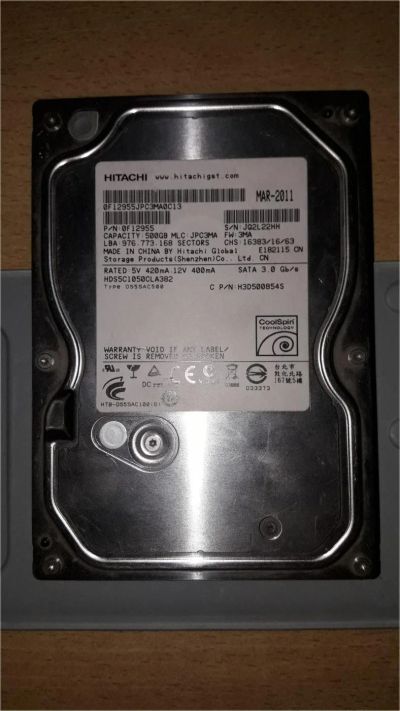 Лот: 11112621. Фото: 1. Жесткий диск Hitachi HDS5C1050CLA382... Жёсткие диски (HDD)