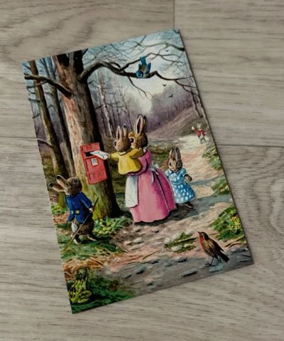 Лот: 23640328. Фото: 1. Открытка. Зайчишки отправляют... Открытки, конверты
