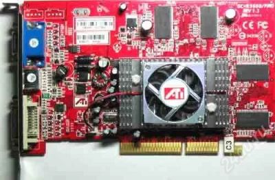 Лот: 126123. Фото: 1. radeon 9600 128мб agp dvi/d-sub... Видеокарты