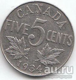 Лот: 174165. Фото: 1. Канада 5 центов 1934. Америка