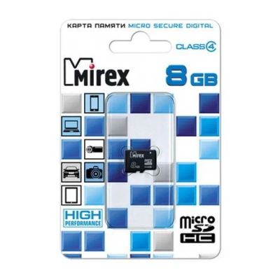 Лот: 12060856. Фото: 1. Карта памяти MicroSD 8 Gb Mirex... Карты памяти